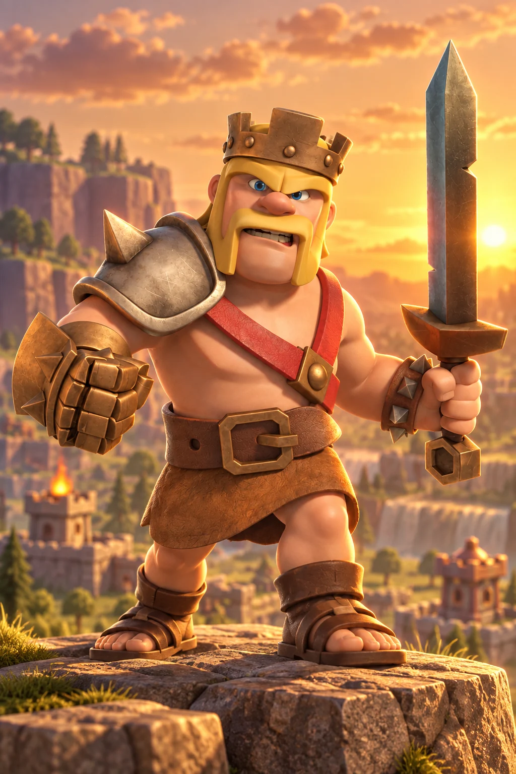 Barbarian King with his golden crown